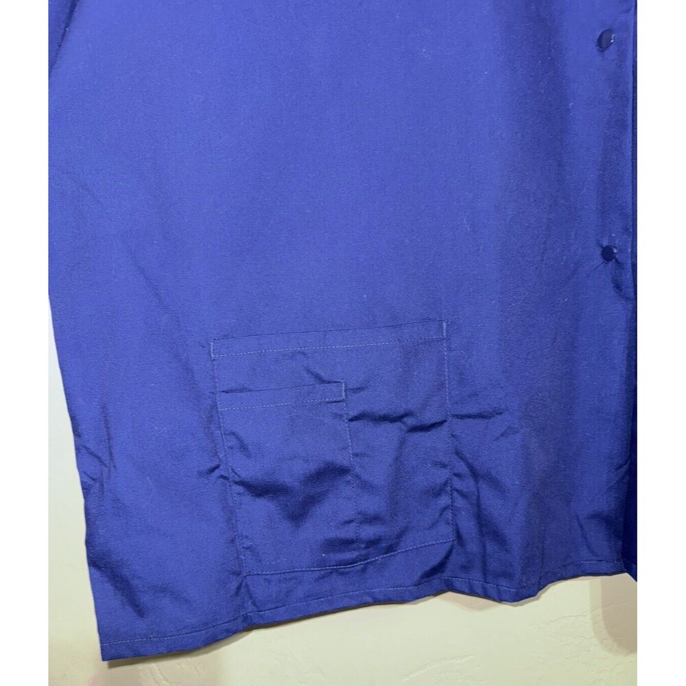Landau NWT Men's 5XL Pro Flex‎ Scrub Jacket Blue Full Snap Medical Uniform Knit - Picture 3 of 7